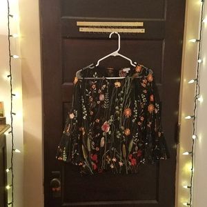 Sheer Floral Embroidered Top